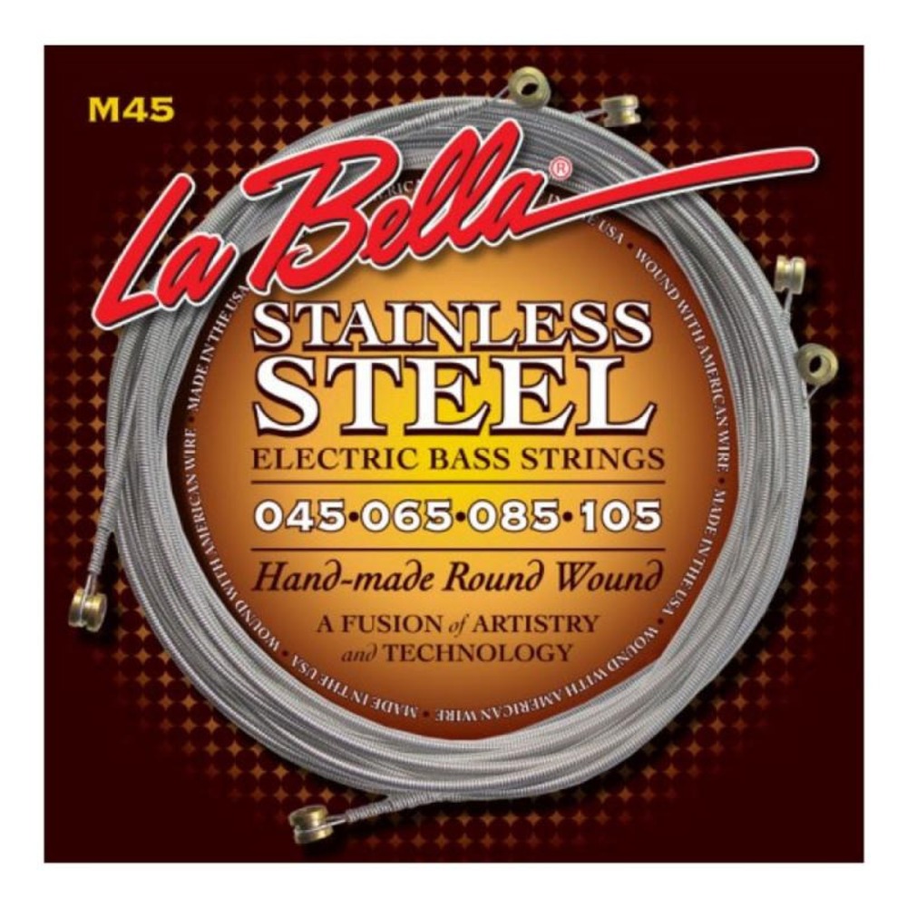 Струны для бас-гитары La Bella M45 Hard Rockin Steel Standart Lights