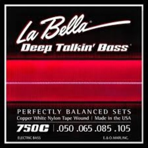 Струны для бас-гитары La Bella 750C Copper White Nylon