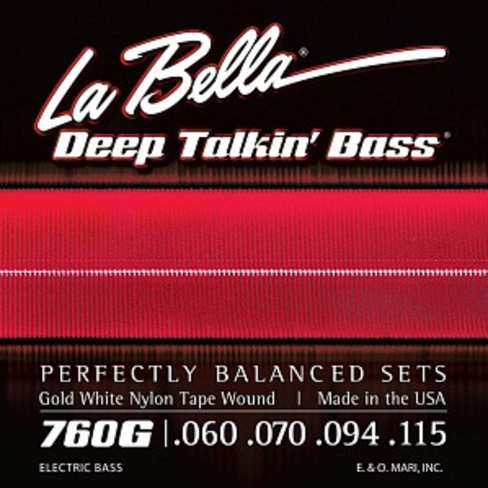Струны для бас-гитары La Bella 760G Gold White Nylon