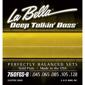 Cтруны для 5-ти струнной бас-гитары LA BELLA 760FGS-B Gold Flats