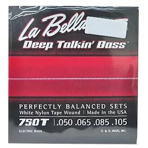 Струны для бас-гитары LA BELLA 750T Deep Talkin Bass White Nylon Tape Wound Light