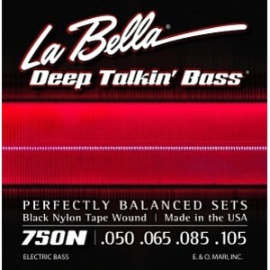 Струны для бас-гитары LA BELLA 750N Black Nylon Tape Wound