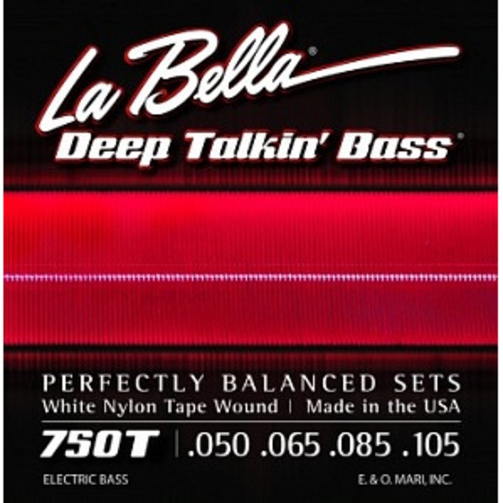 Струны для 5-ти струнной бас гитары LA BELLA 750T-B Deep Talkin Bass White Nylon Tape Wound Light