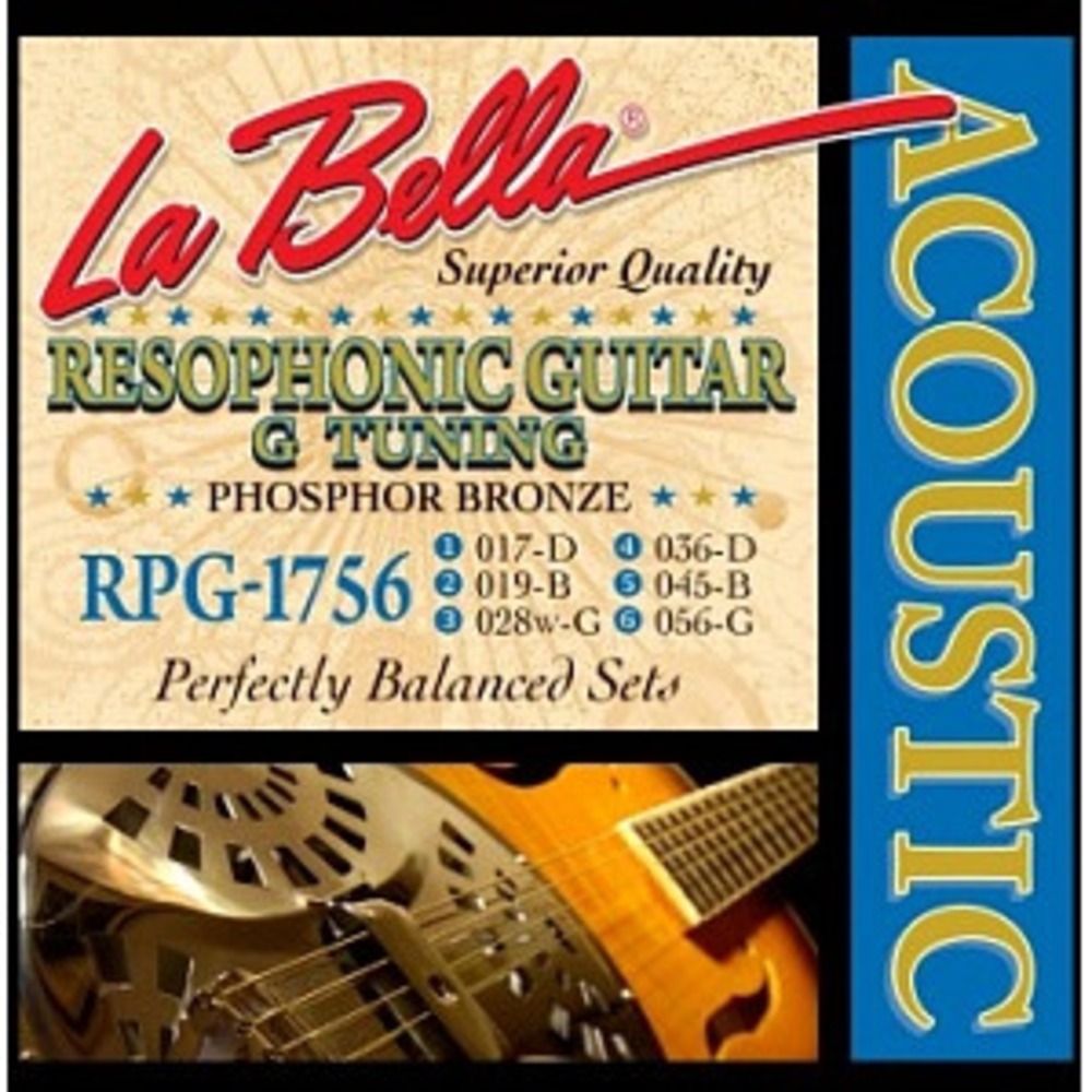 Струны для резонаторной гитары La Bella RPG-1756 Resophonic Phosphor Bronze