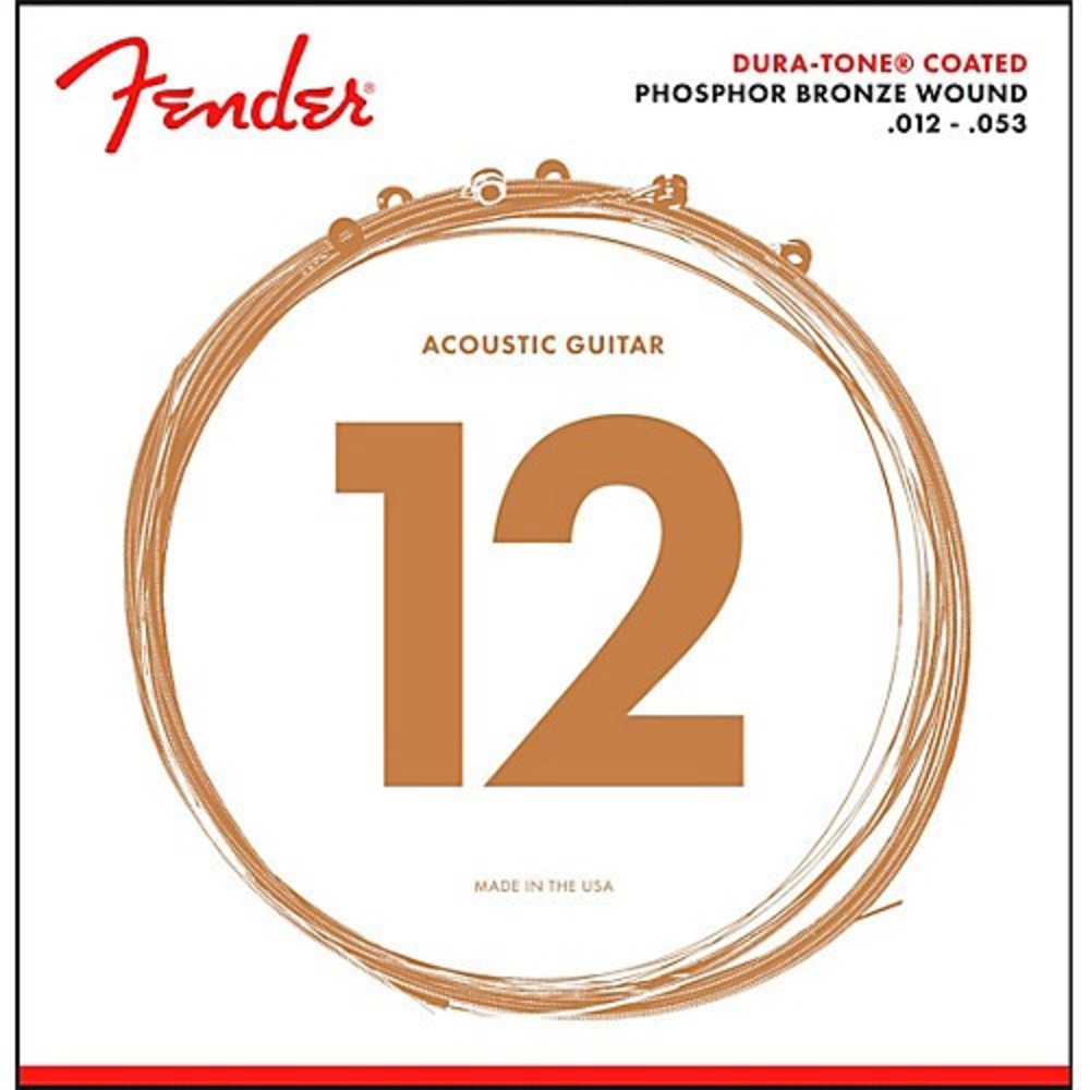 Струны для акустической гитары Fender 860L PHOSPHOR BRONZE COATED 12-53