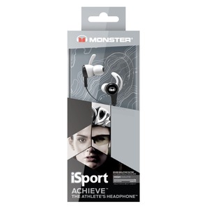 Наушники внутриканальные для спорта Monster iSport Achieve Black In-Ear
