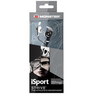 Наушники внутриканальные для спорта Monster iSport Strive Black In-Ear без пульта ControlTalk