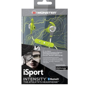 Наушники внутриканальные для спорта Monster iSport Intensity Bluetooth Green In-Ear Wireless