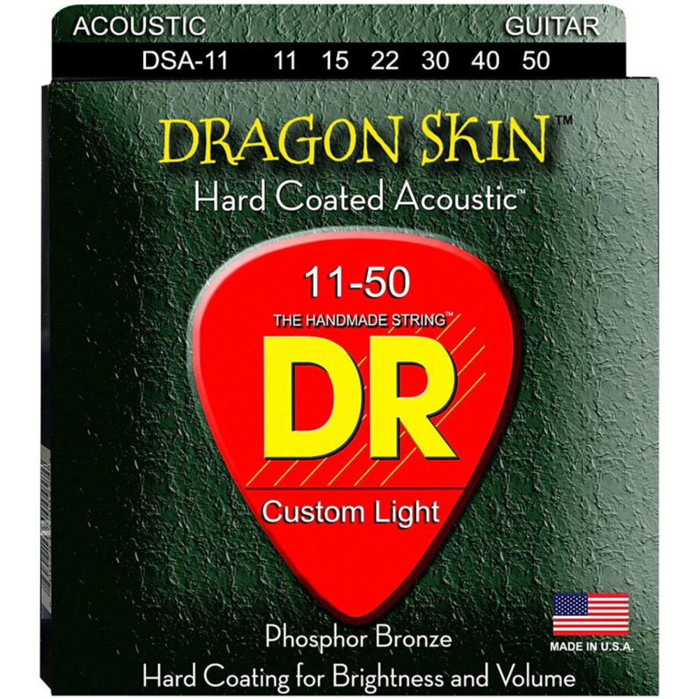 Струны для акустической гитары DR String Dragon Skin DSA-11-2 Pack