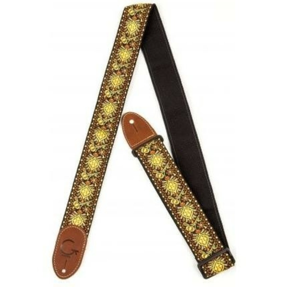 Ремень для гитары Gretsch G Brand Strap Yellow/Orange Brown Ends