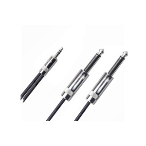 Кабель аудио 1xMini Jack - 2xJack Rich Pro RP377BLK 1.0m