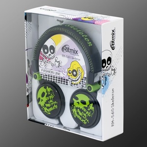 Наушники мониторные классические Ritmix RH-560 Skeleton Green