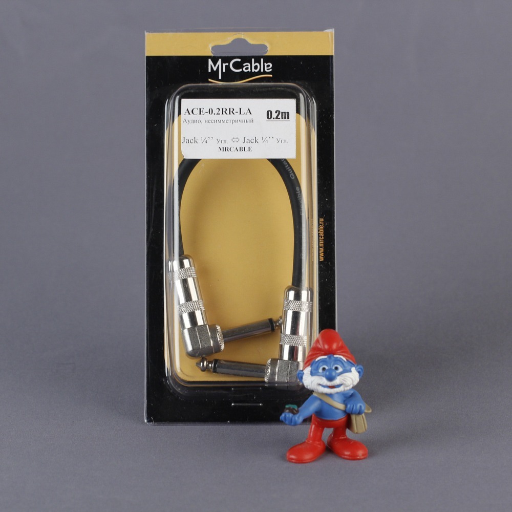 Кабель аудио 1xJack - 1xJack MrCable ACE-0.2RR-LA Black 0.2m