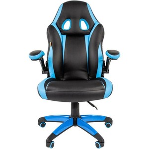 Кресло игровое Chairman Game 15 чёрный/голубой