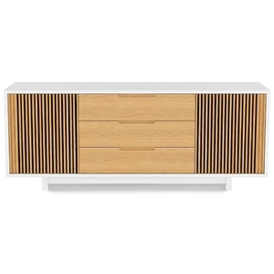 Тумба для ТВ BDI Vertica Satin White&White Oak 8558