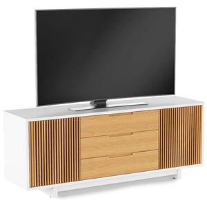 Тумба для ТВ BDI Vertica Satin White&White Oak 8558