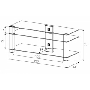 Тумба для ТВ Sonorous PL 3400 B HBLK