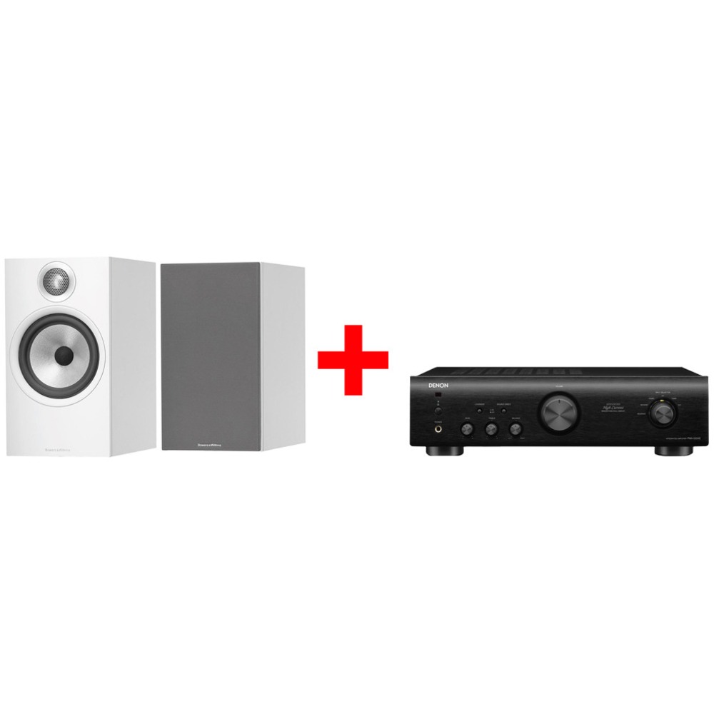 Полочная акустика B&W 606 white + Denon PMA 520