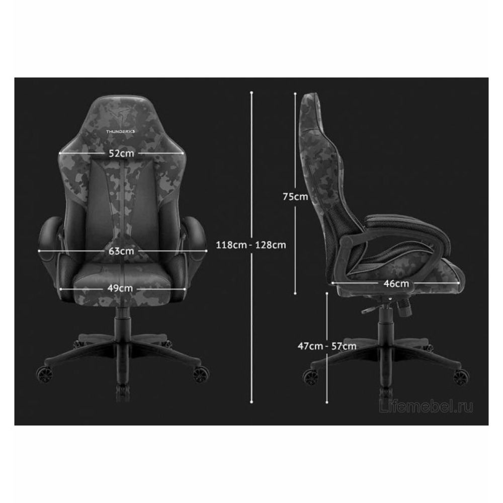 Кресло игровое ThunderX3 BC1 Camo Black Hawk AIR