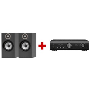 Полочная акустика B&W 607 black + Denon PMA520