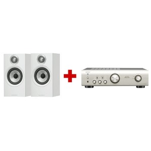 Полочная акустика B&W 607 white + Denon PMA520