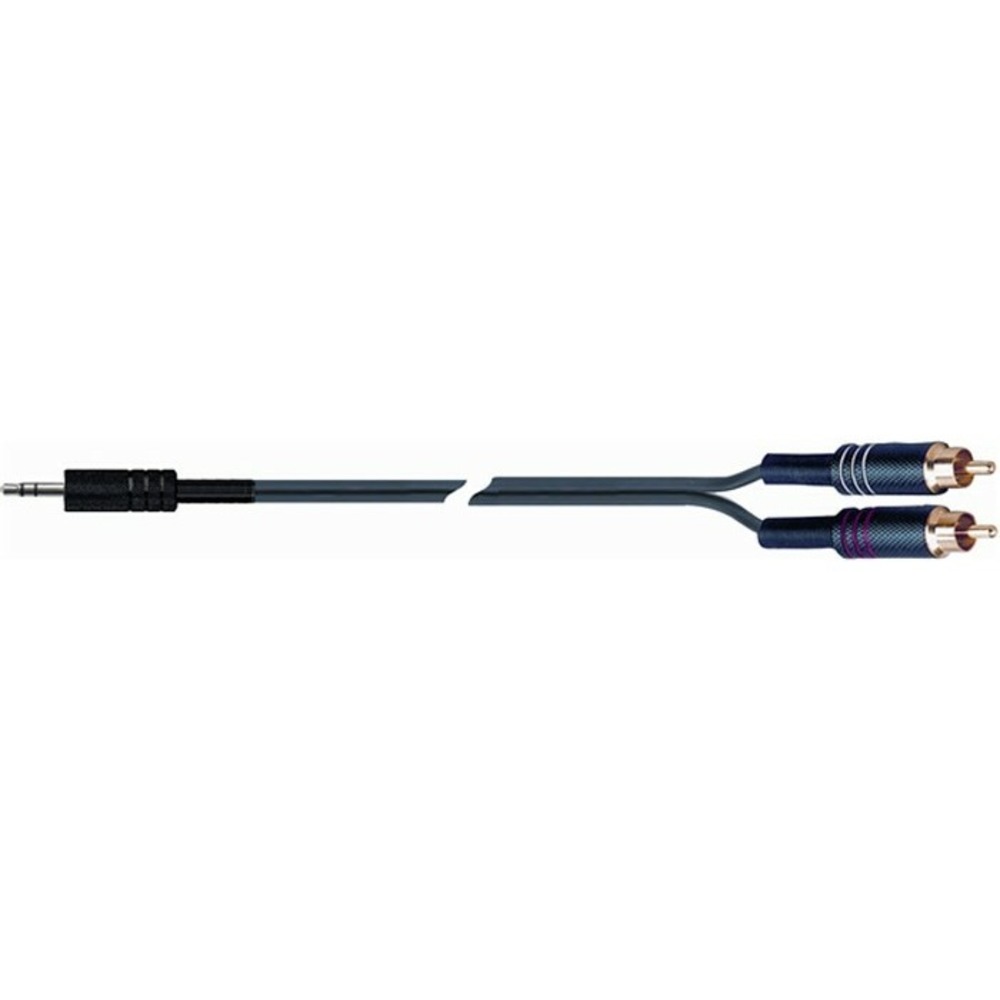 Кабель аудио 1xMini Jack - 2xRCA QUIK LOK STR612-1 BK 1.0m