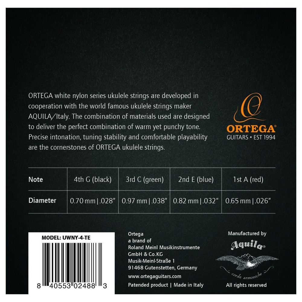 Струны для укулеле тенор Ortega UWNY-4-TE