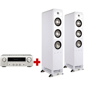 Напольная акустика Polk Audio Signature S60 E White + Denon DRA 800H Silver