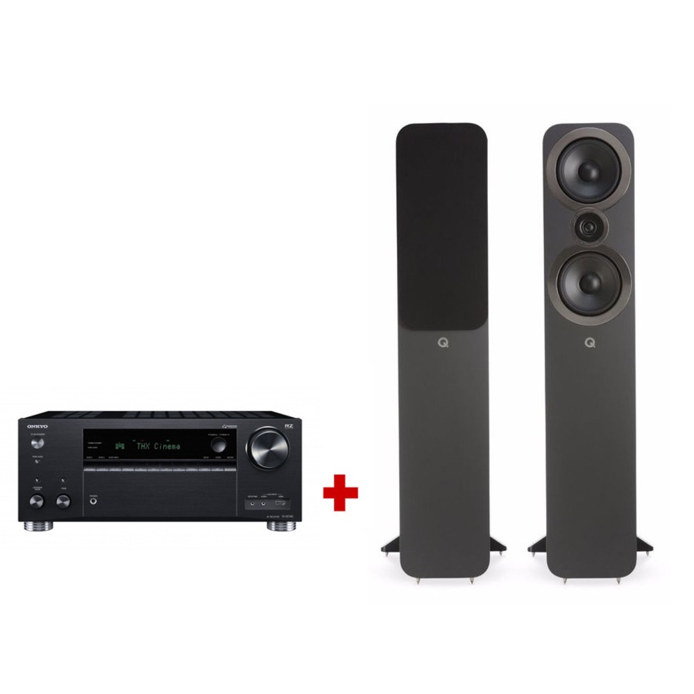 AV ресивер Onkyo TX-RZ740 Black + Q Acoustics Q3050i Graphite Grey