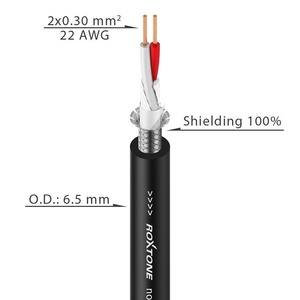 Кабель микрофонный в нарезку Roxtone MC010/100 Black 100.0m