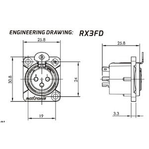 Терминал XLR (Мама) Roxtone RX3FD-BT