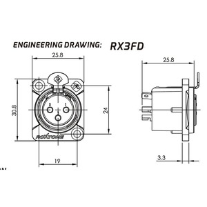 Терминал XLR (Мама) Roxtone RX3FD-BT