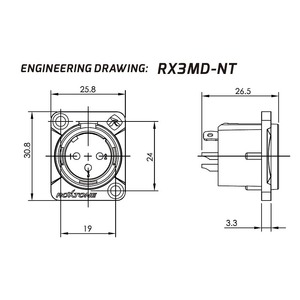 Терминал XLR (Папа) Roxtone RX3MD-BT