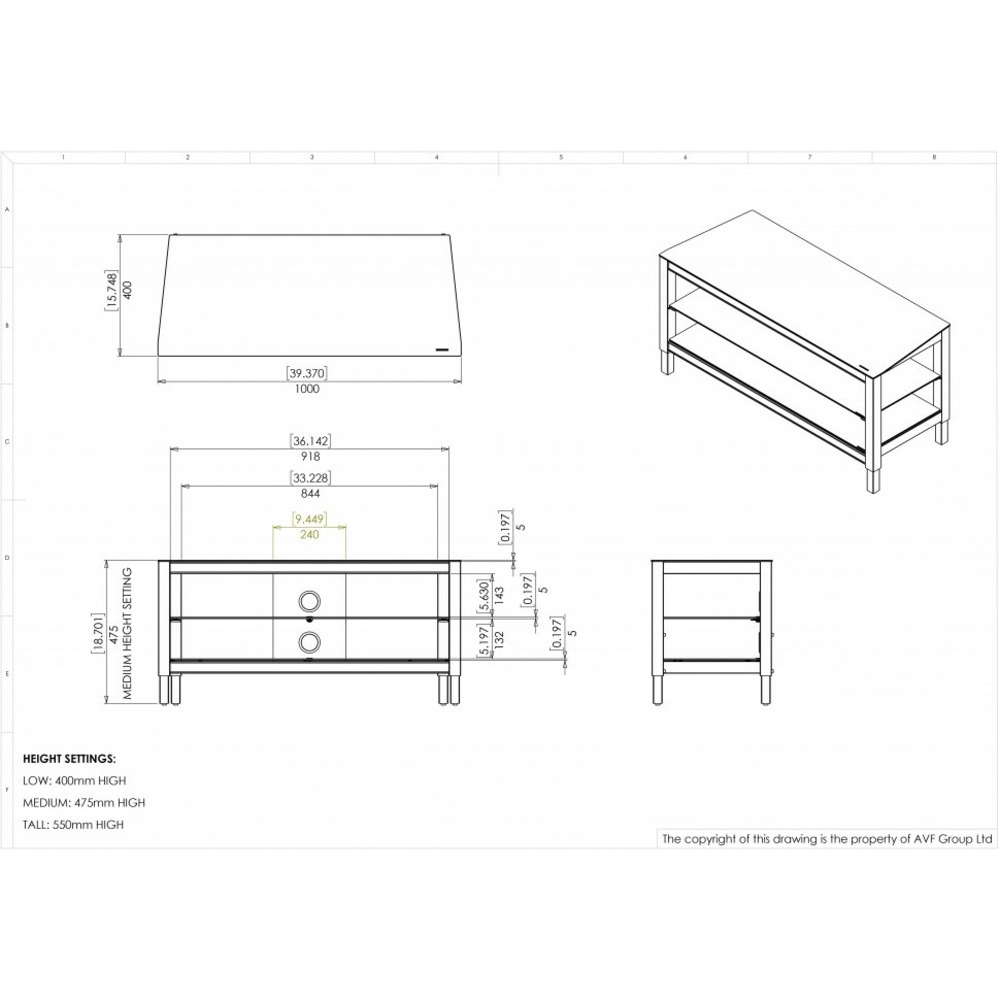 Тумба для ТВ AVF TWS1000A BLK WHT