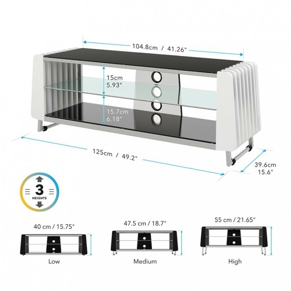 Тумба для ТВ AVF GRV1250A BLK WHT