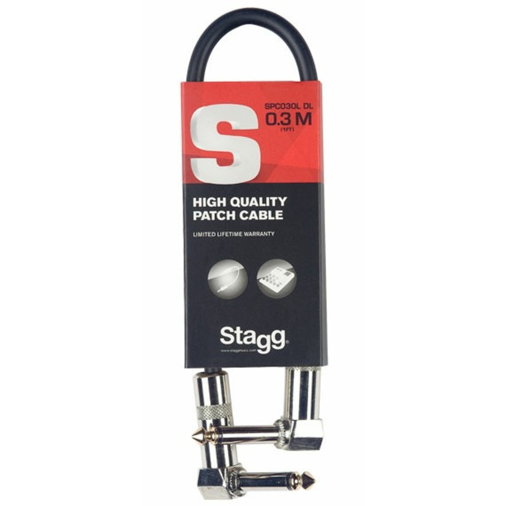 Кабель гитарный Stagg SPC030L DL 0.3m