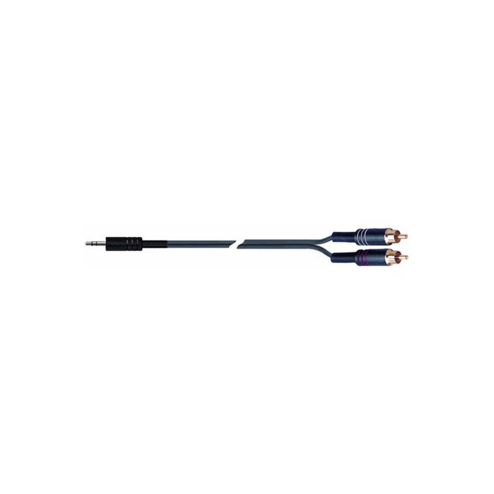 Кабель аудио 1xMini Jack - 2xRCA QUIK LOK STR612-3 BK 3.0m