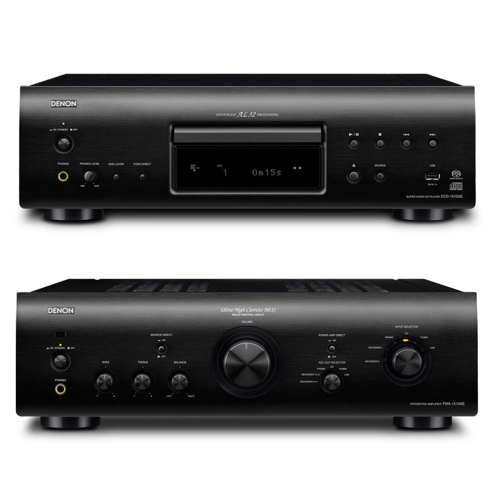 Комплект CD + усилитель Denon PMA-1510AE + DCD-1510AE Black