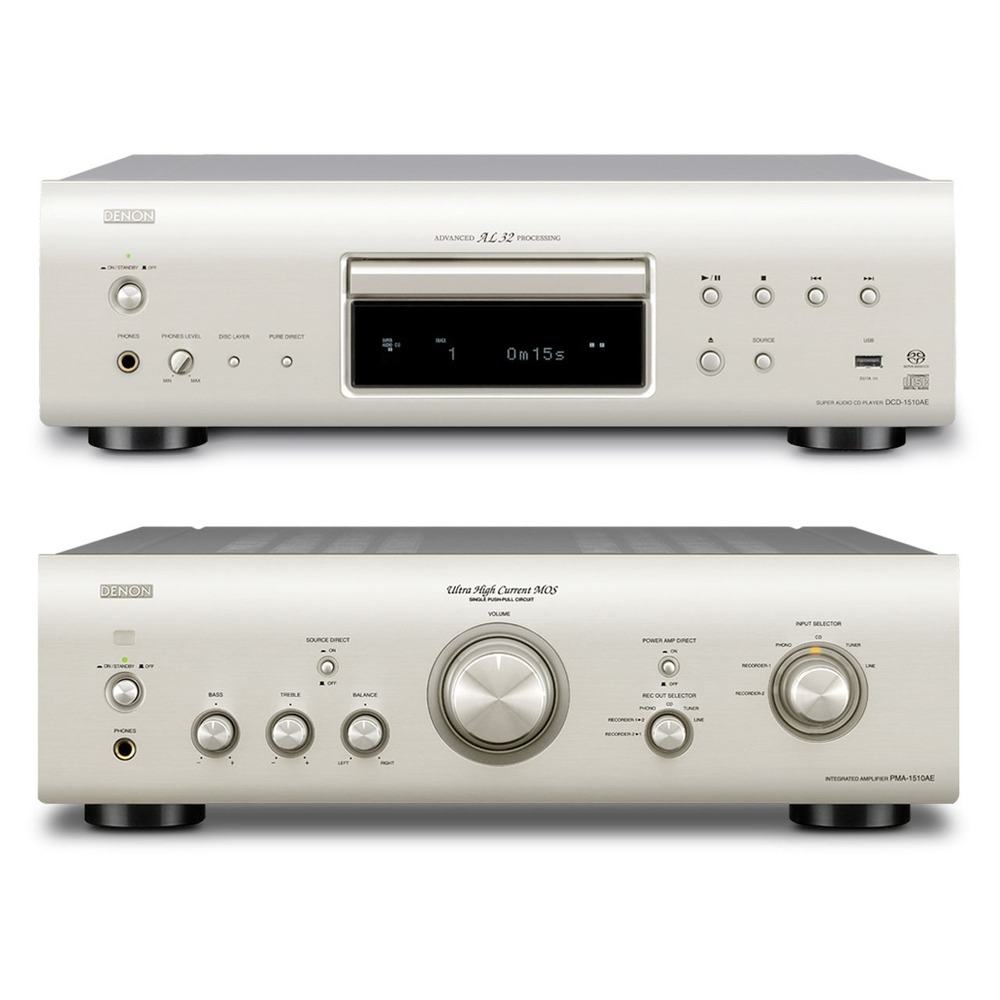 Комплект CD + усилитель Denon PMA-1510AE + DCD-1510AE Premium Silver