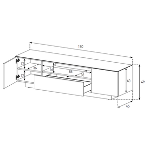 Тумба для ТВ Sonorous LB 1830 GWHT