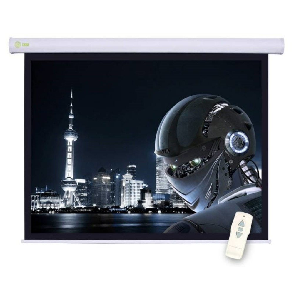 Экран для дома, настенно потолочный с электроприводом Cactus Motoscreen CS-PSM-124x221