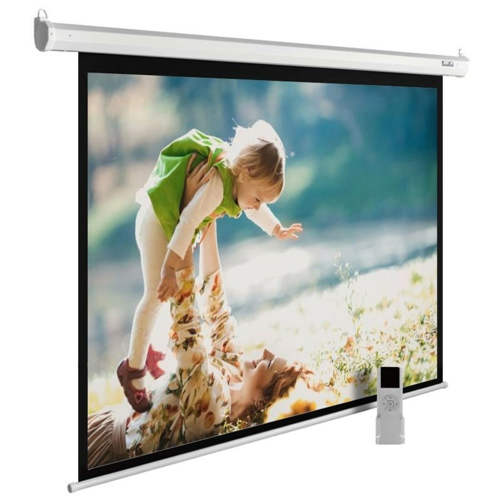 Экран для дома, настенно потолочный с электроприводом Cactus MotoExpert CS-PSME-240x150-WT