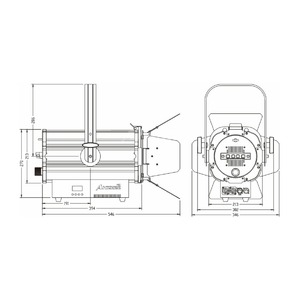 Прожектор театральный линзовый Anzhee PRO Fresnel 200 ZOOM