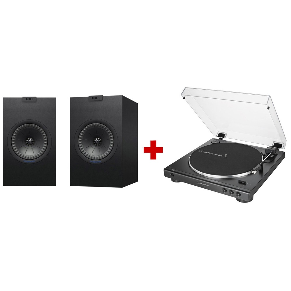 Полочная акустика KEF Q150 + Audio-Technica AT-LP60XUSB