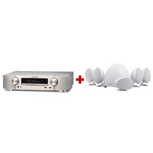 Комплект акустических систем KEF E305 White + Marantz NR1509 Silver Gold