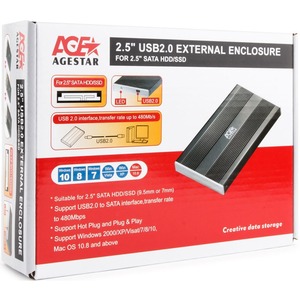 Корпус для жёсткого диска AgeStar SUB2S (SILVER)