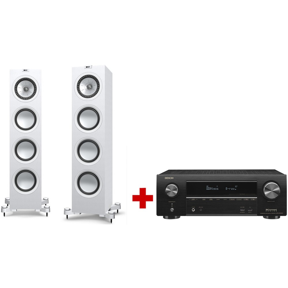 Напольная акустика KEF Q750 White + Denon AVR X1500
