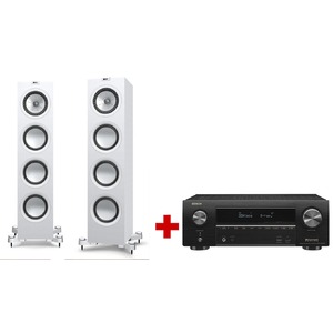 Напольная акустика KEF Q550 White + Denon AVR X1500