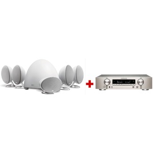 Комплект акустических систем KEF E305 White + Marantz NR1510 silver gold