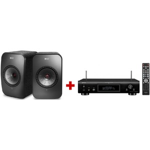 Активная акустика KEF LSX Black + Denon DNP 800NE Black